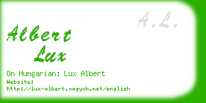 albert lux business card